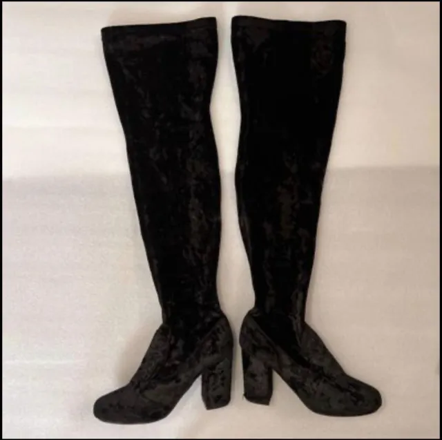 Carlos Santana Black Suede Rumor Over the Knee Boot Thigh High Size 9