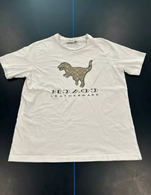COACH LEATHERWARE T-REX Lexi Dinosaur shirt large $30.00 - PicClick