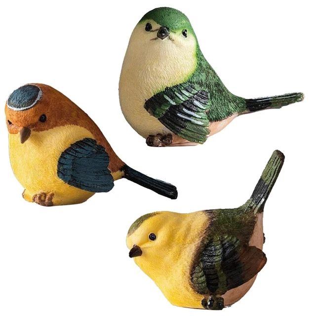 3 piezas de simulación de animales resina pájaro juguete para niños aves