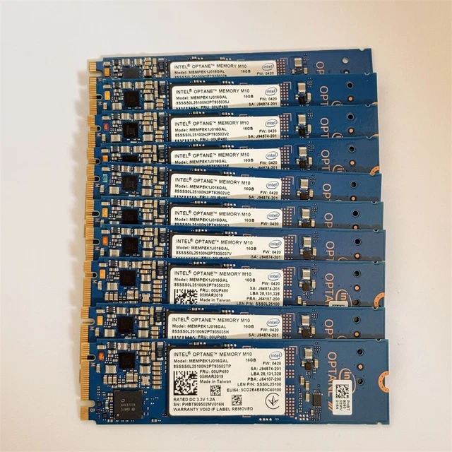 thumbnail image 2 of 5x Intel Optane Memory M10 SSD 16GB M.2 2280 – MEMPEK1J016GAH – PCIe 3.0 Xpoint NVMe 2 of 4