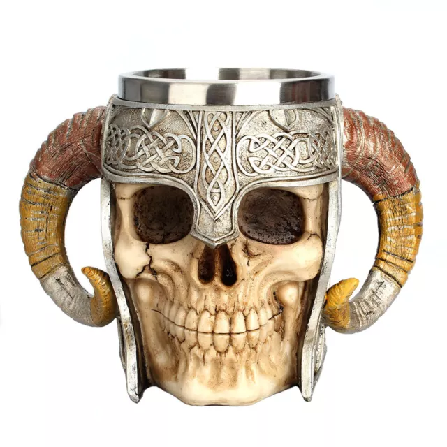 Skeleton Sheep Horn Cup 304 stainless steel beer Mug can hold 20 ounces