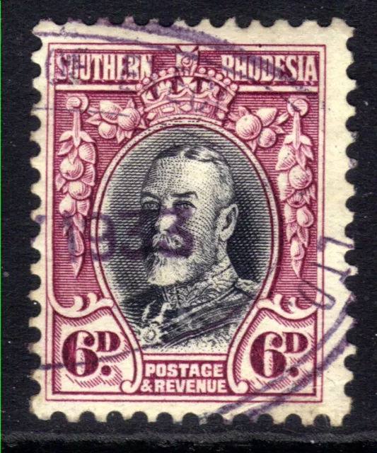 Southern Rhodesia 1931 - 37 KGV 6d Black & Magenta used SG 20a Pfs 11 1/2 ( B700
