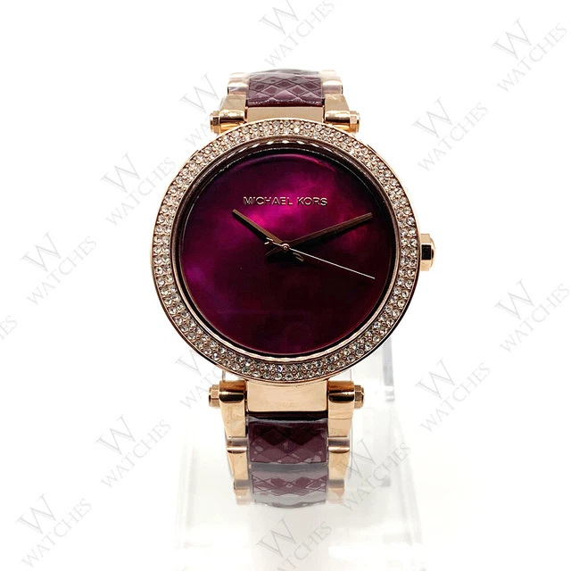 New Michael Kors MK6412 39mm Choronograph Women's Parker Rose Gold-Tone Watch