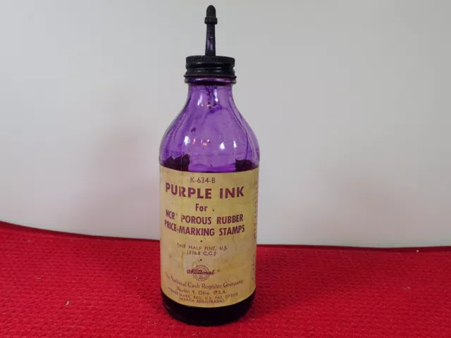 Vintage 1951 National Cash Register Price Stamp Ink Bottle