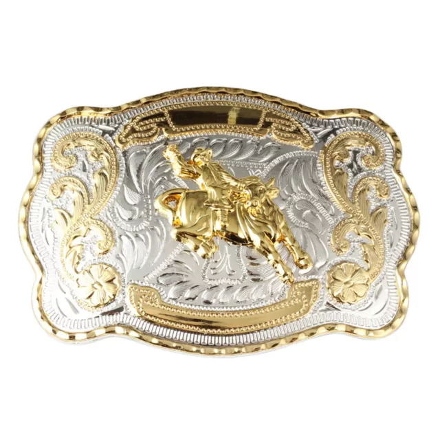 Bull Rider Cowboy Rodeo Cowboy Western Large Belt Buckle Gold Color Fashion