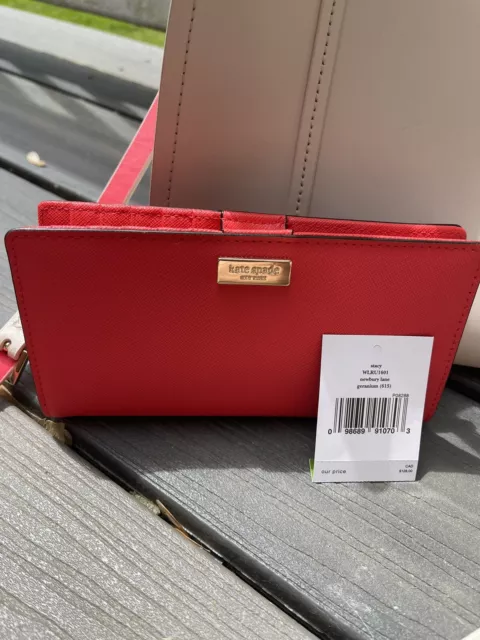 NWT Kate Spade Stacey Wallet Geranium Pink