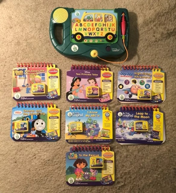 Leap Frog My First LeapPad Learning System w/ 7 Books & Cartridges - Working