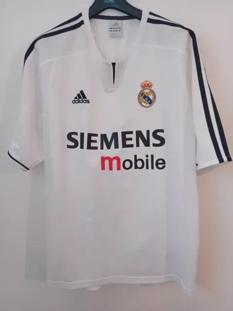 Mens adidas Real Madrid Home football shirt 2003/2004 Size L Excellent Condition