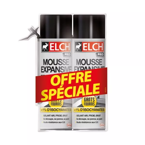 ELCH - Mousse Elch expansive 500ml lot de 2