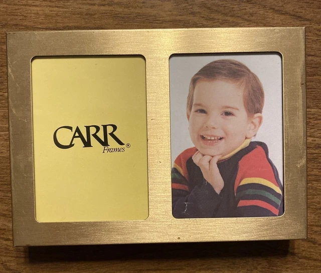 Vintage Brass Carr Picture Photo Frame 4 3/4” x 3 7/16” Decor USA C17