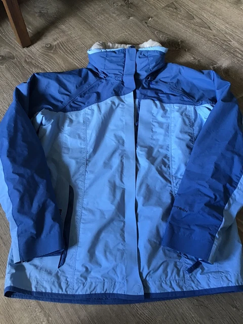 Columbia Omni Tech Youth Girls 14/16 Blue Spring Fall Jacket Shell Bugaboo coat