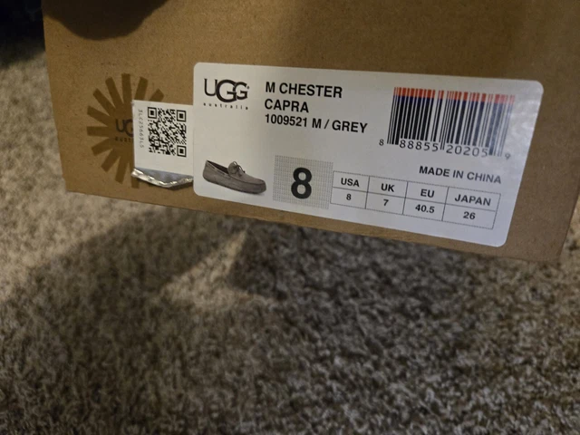 UGG AUSTRALIA CHESTER Woven Mens Leather Loafers, 10, Brown  display picture 1