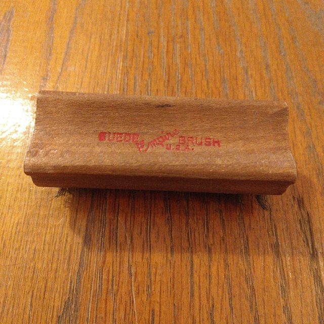Empire Wire Suede Brush Vintage Small Wooden Handle Shoe Shine USA