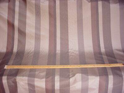 20-5/8Y Kravet Lee Jofa Aqua Taupe Pewter Silk Stripe Drapery Upholstery Fabric
