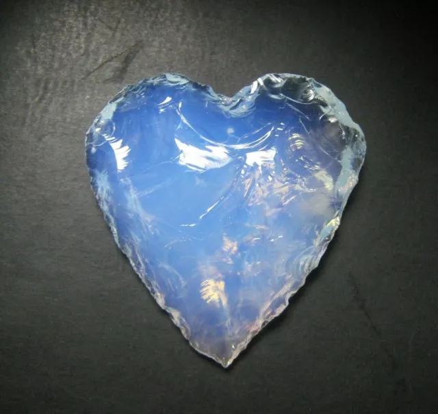 Opalite Heart Crescent Metaphysical Glas Opalite Carved 44.00 Ct Gemstone G 7943