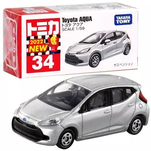 Takara Tomy Tomica Die-cast Car - 1/59 No.034 Toyota Aqua