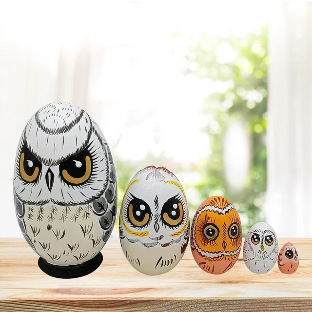 MINI POUPÉES RUSSES EMBOÎTABLES AVEC DES OISEAUX PEINTE A LA MAIN / 5