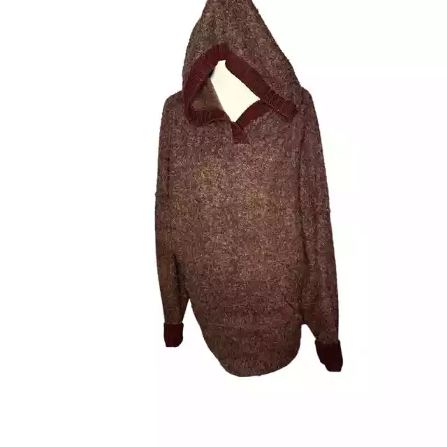 Free People Boucle Knit Hooded Sweater with Kangaroo Pouch Medium