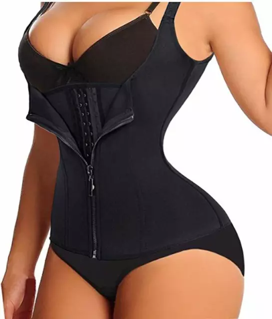 Women Waist Trainer Cincher Zipper Vest Body Shaper Corset Belt Girdle Slimming