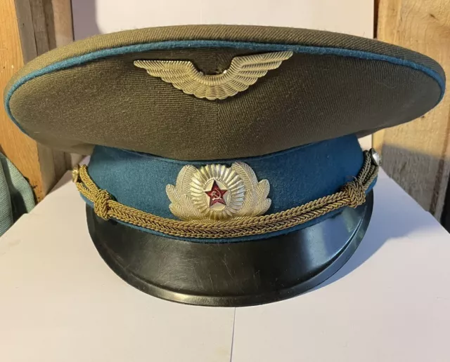 Vintage Military Hat Soviet Russian Ussr Cap Army Uniform