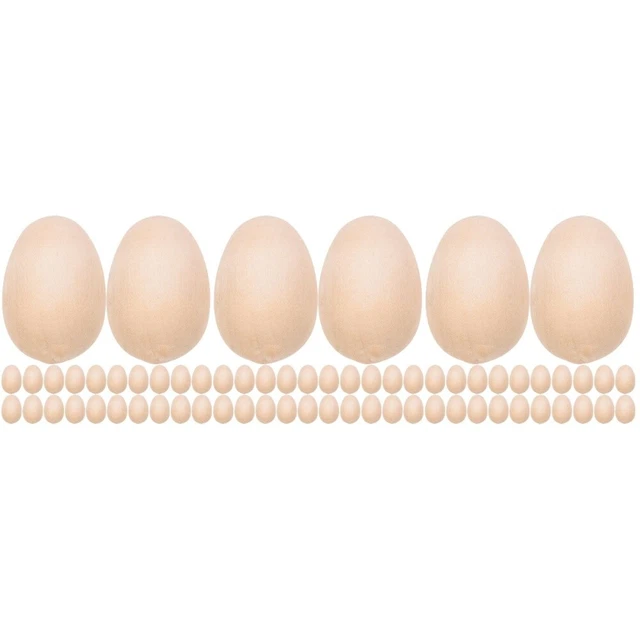 150 pcs montessori toy Wood Egg Ornaments Unfinished Easter Crafts Wood Eggs Dec