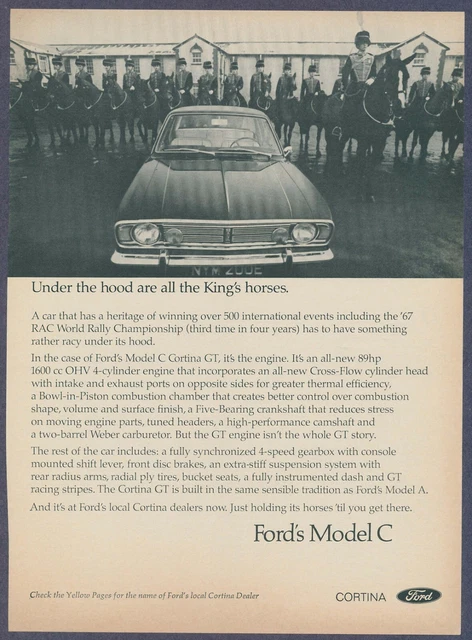 Ford Model C Cortina GT Vintage Magazine Advertisement June 1968