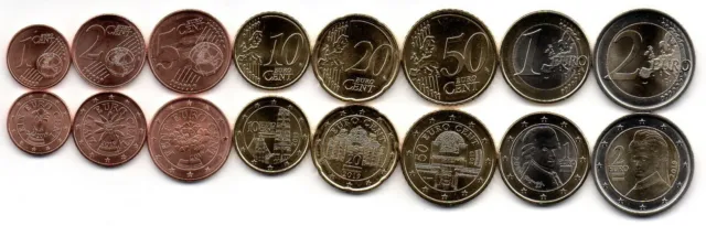 Austria - set 8 coins 1 2 5 10 20 50 Cents 1 2 Euro 2019 UNC Lemberg-Zp