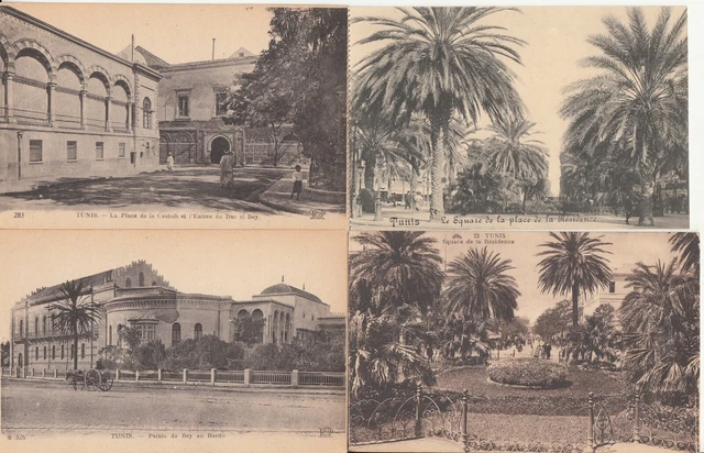 Lot of 4 Antique Old Postcards TUNISIA TUNIS 2