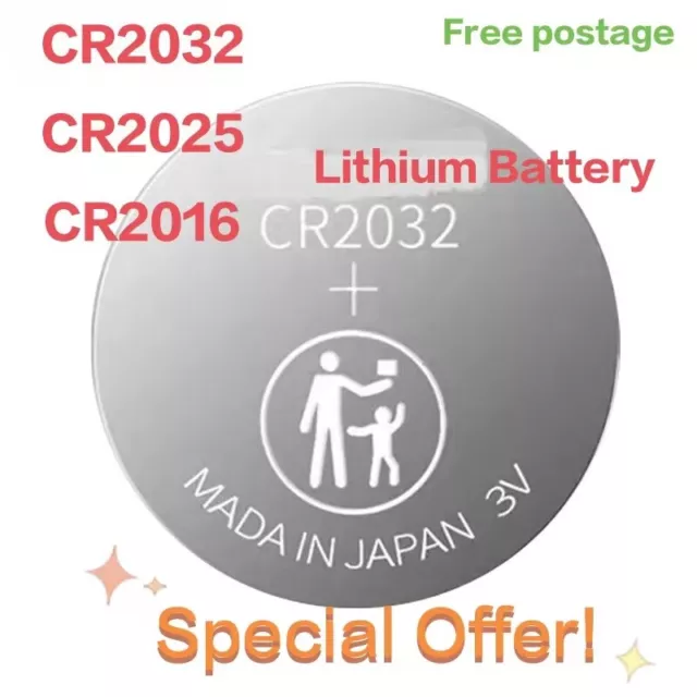 5X 10X 100X CR2032 Lithium Coin Cell Button 3V Battery Batteries free postage