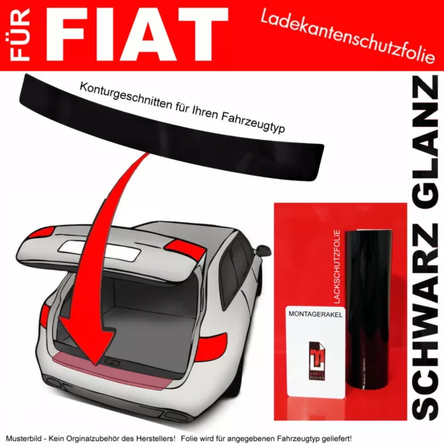 Lackschutzfolie Ladekantenschutz für Fiat Grande Punto 199 / 05-09 Schwarz glanz