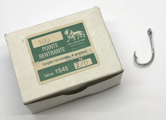 Boîte De 100 Hameçons Simples Kirby Au Lion D'Or 3/0 Doré - Pêche Eau Douce
