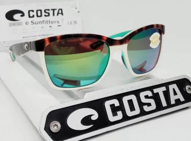 COSTA DEL MAR retro tortoise/green mirror ANAA polarized 580P sunglasses NEW!