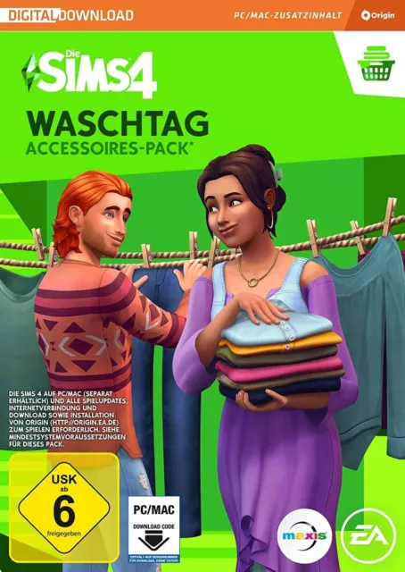 Die Sims 4 Waschtag-Accessoires PC/Mac Download Erweiterung EA Origin Code Email