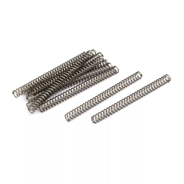 0.4mmx3mmx35mm 304 Stainless Steel Compression Springs Silver Tone 10pcs