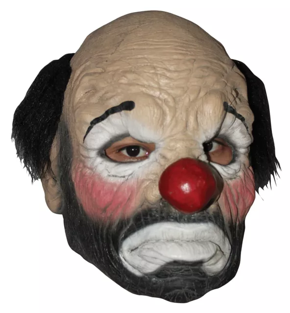 Hobo Clown Sad Circus Horror Mens Costume Overhead Latex Mask with Wig