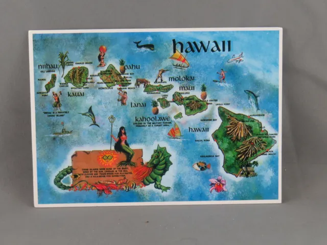 Vintage Postcard - Old Style Map of Hawaii - Movie Supply of Hawaii