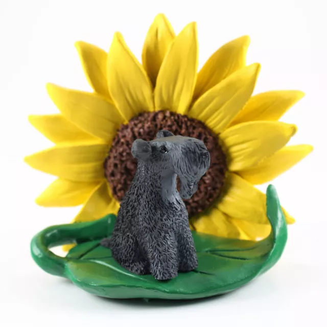 Kerry Blue Terrier Sunflower Figurine