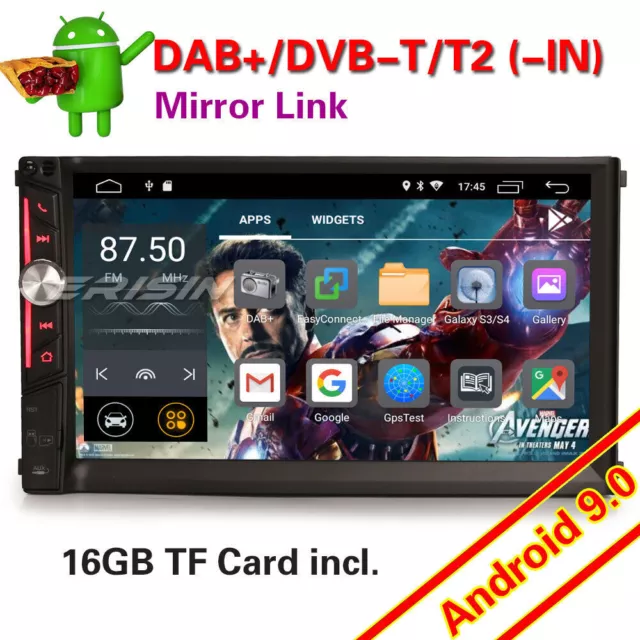 Android 9.0 GPS Navi Autoradio Doppel Din DAB+ Bluetooth OBD DVR TPMS RDS USB 4G