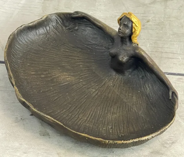 Único Dorado Soap Dish Joyería Bandeja Bronce Escultura Figura De Rubin Cera Art