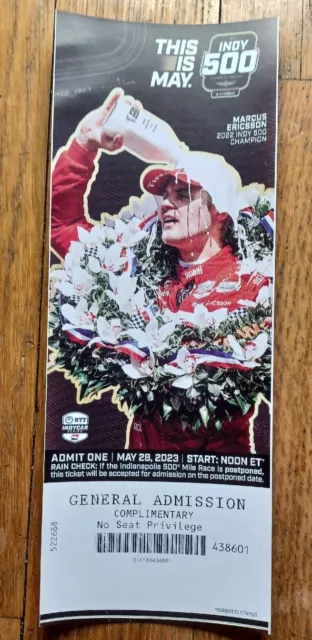 2023 Indianapolis Indy 500 Ticket Stub Marcus Ericsson Josef Newgarden Nice 2023 Indianapolis Indy 500 Ticket Stub Marcus Ericsson Josef Newgarden Nice