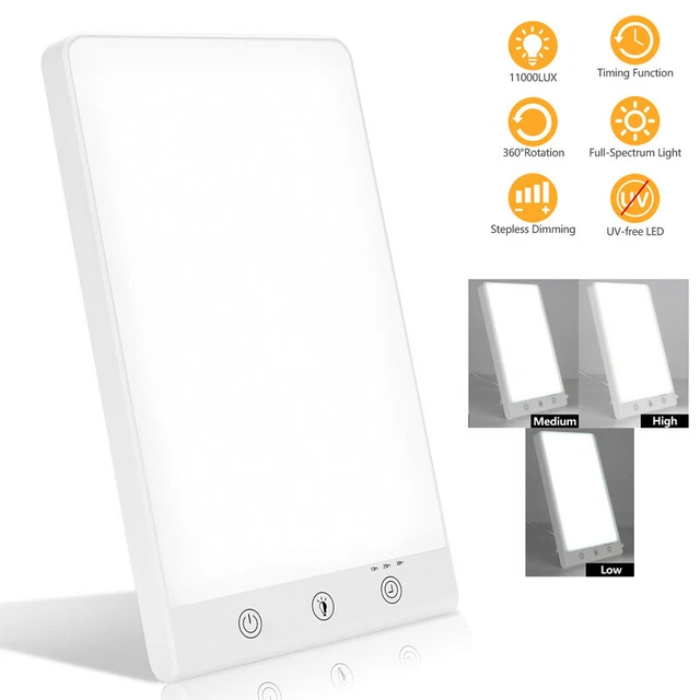 Lámpara de luz diurna terapia de luz rectángulo 16W Lámpara LED regulable 11000 LUX