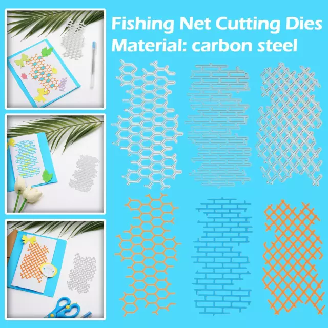 FISHING NET FISHES Border Metal Cutting Dies Stencil E6Z4 Crafts