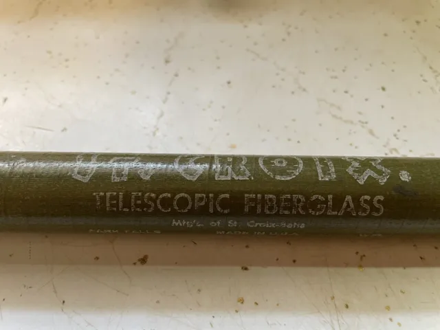 VINTAGE FIBERGLASS TELESCOPIC Fishing Rod WOW 19' LONG Bamboo Cane