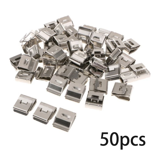 50 piezas abrazadera sujetador clips administración de cables de acero inoxidable alambre solar