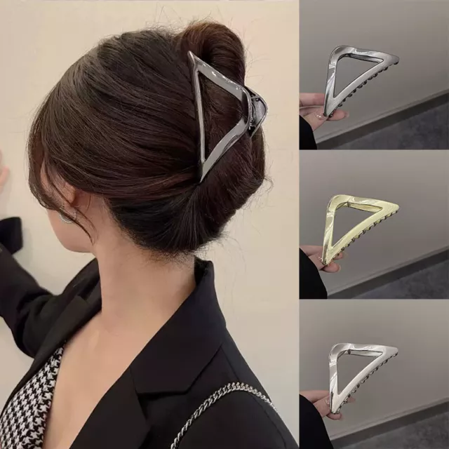 Clip per capelli lega clip per squalo geometrica granchio cavo clip metallo triangolo artiglio per capelli