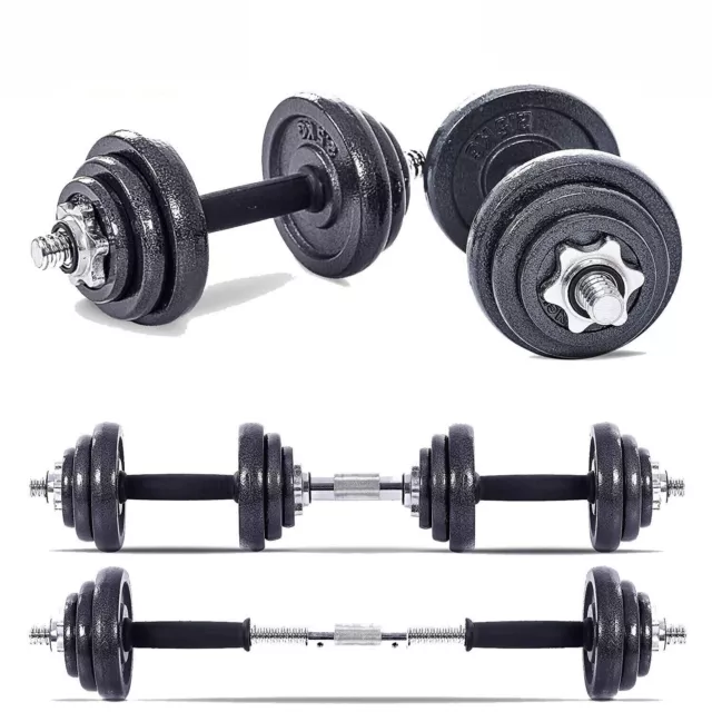 20kg Cast Iron Dumbbell Set Gym Free Weights Biceps Gym Workout Training Fitness