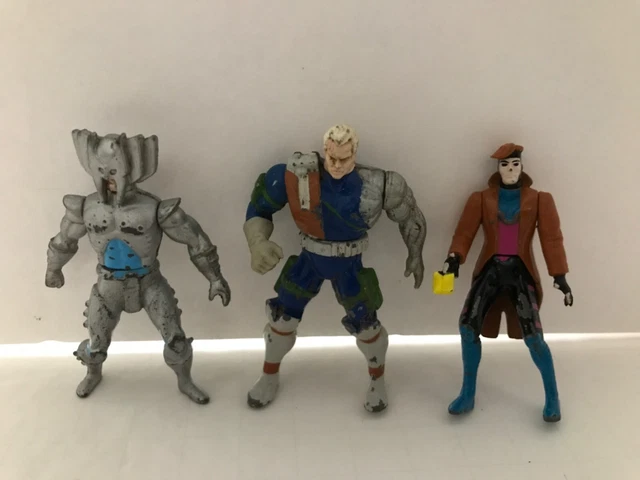 Marvel X-Men Steel Mutants Die-Cast Metal 3” Vintage Figures Lot Toy Biz 1994 3