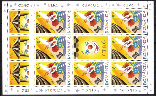 2011 Rumänien, Kleinbogenserie Zirkus, postfrisch/MNH, MiNr. 6533/34, ME 56,-