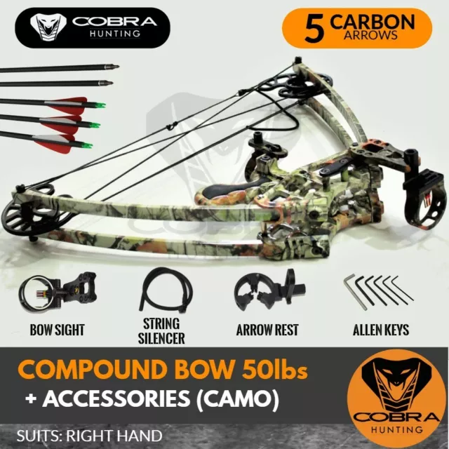 50lbs Camo Compound Bow Arrow Outdoor Archery Hunting Bow Triangle Shooting