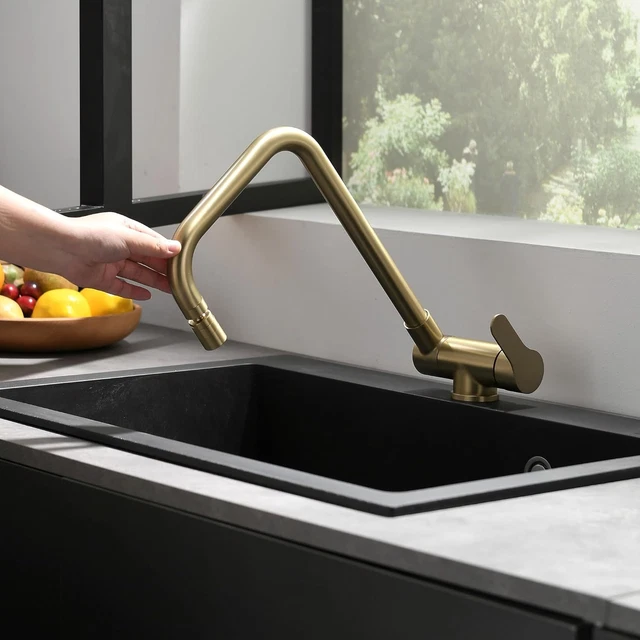 Rubinetto Cucina Pieghevole CECIPA - Girevole 360&deg;, Getto Doppia Modalit&agrave;, Per Lavello Sottofinestra